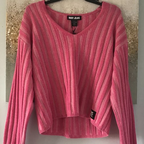 DKNY Pink Ribbed Sweater (NWT) - Picture 1 of 10